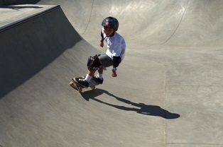 Skateboarder in bowl