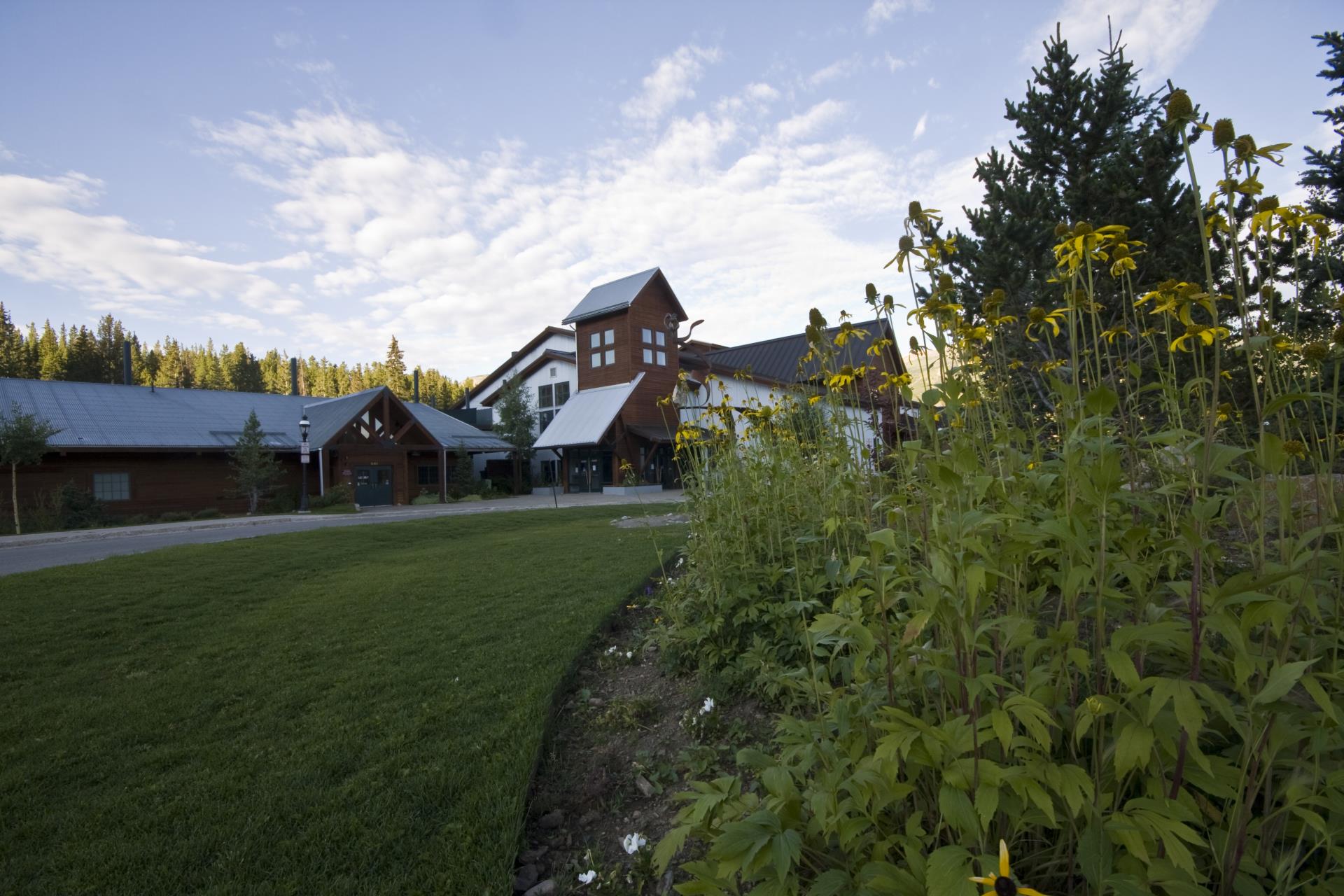 Stephen C. West Ice Arena Exterior in summer