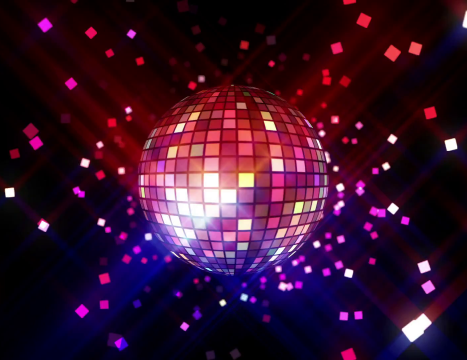 pink and purple disco ball