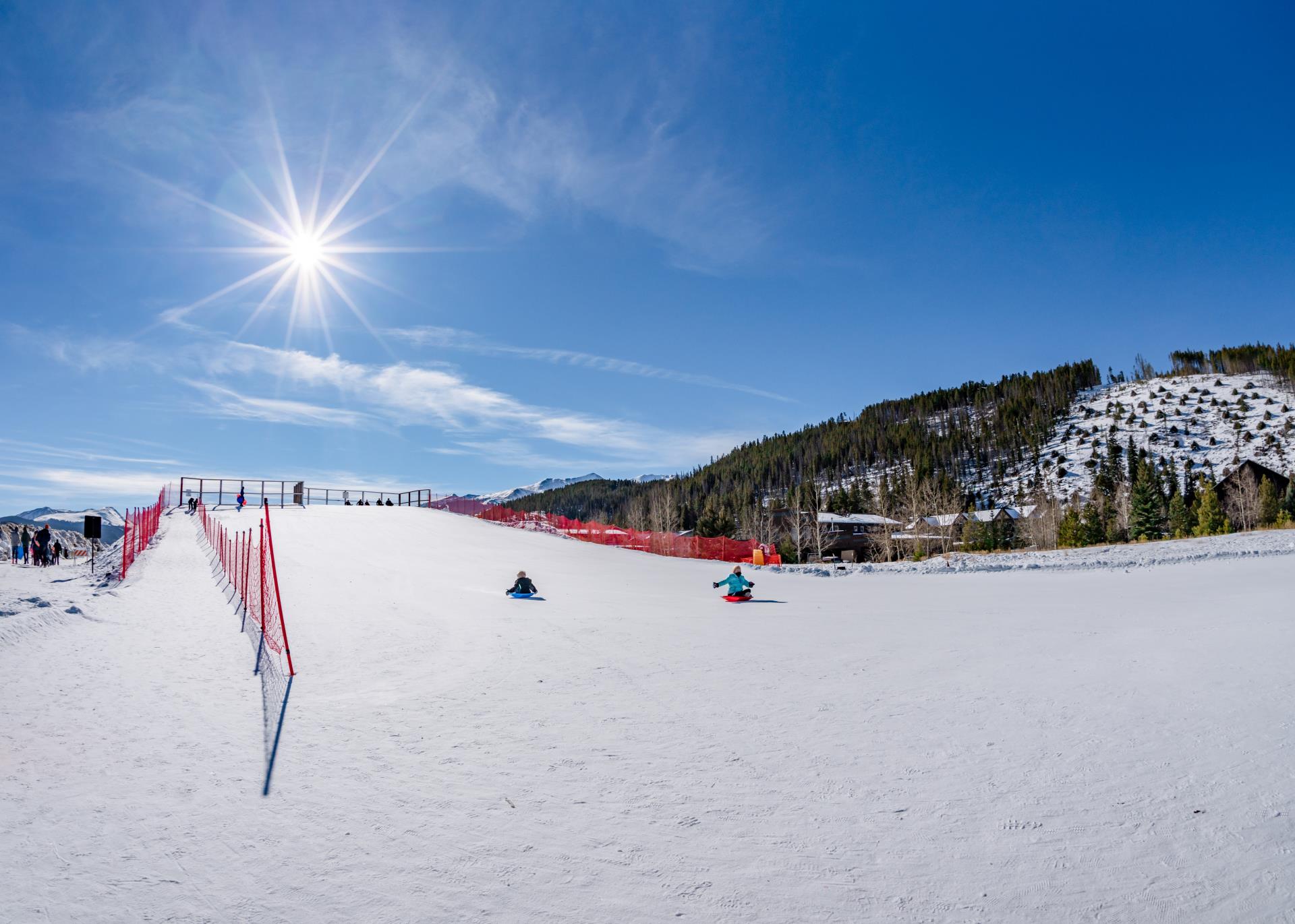 Sunny day at the Runway Sledding Hill