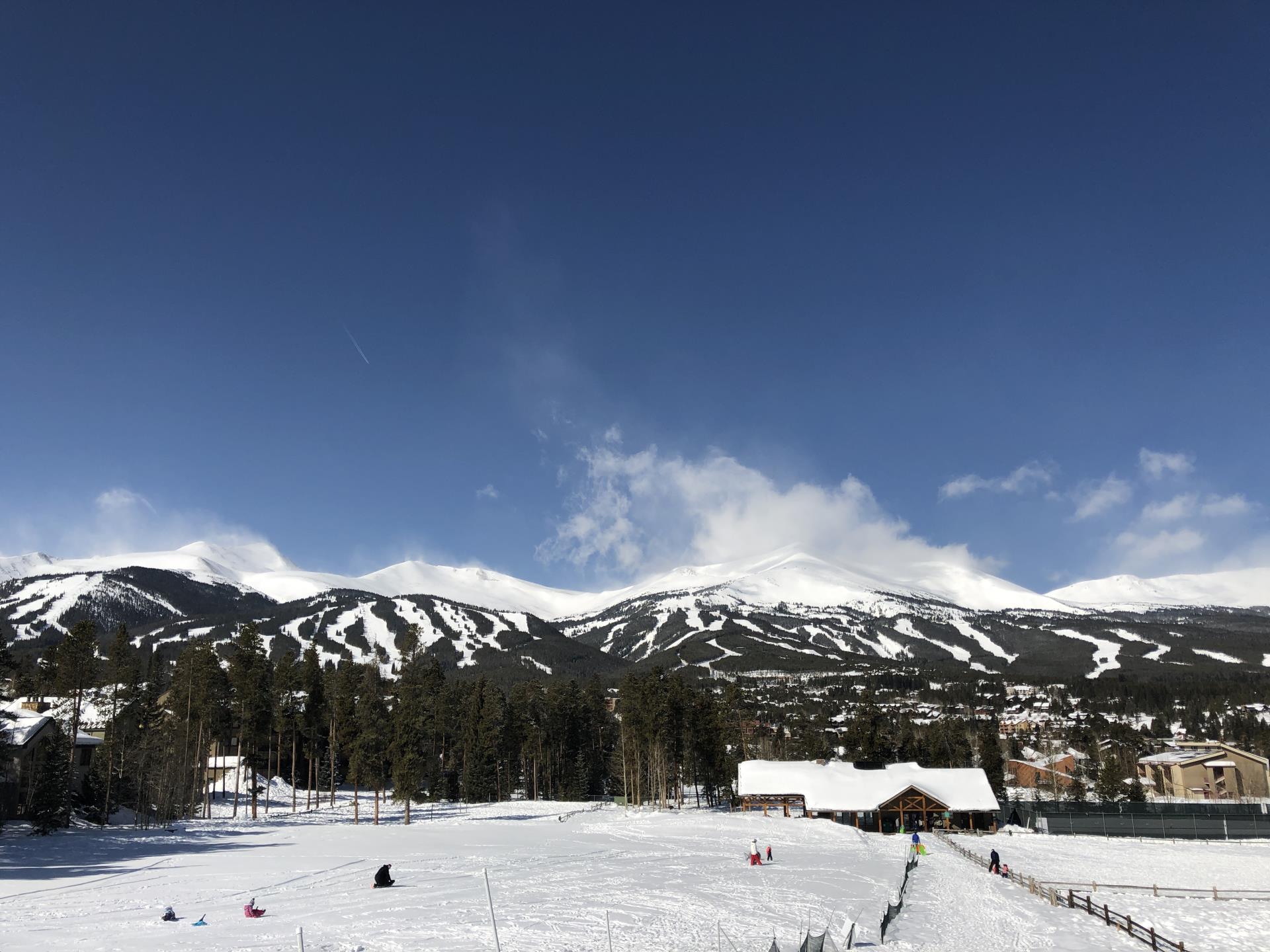 Carter Park sledding hill and mountains