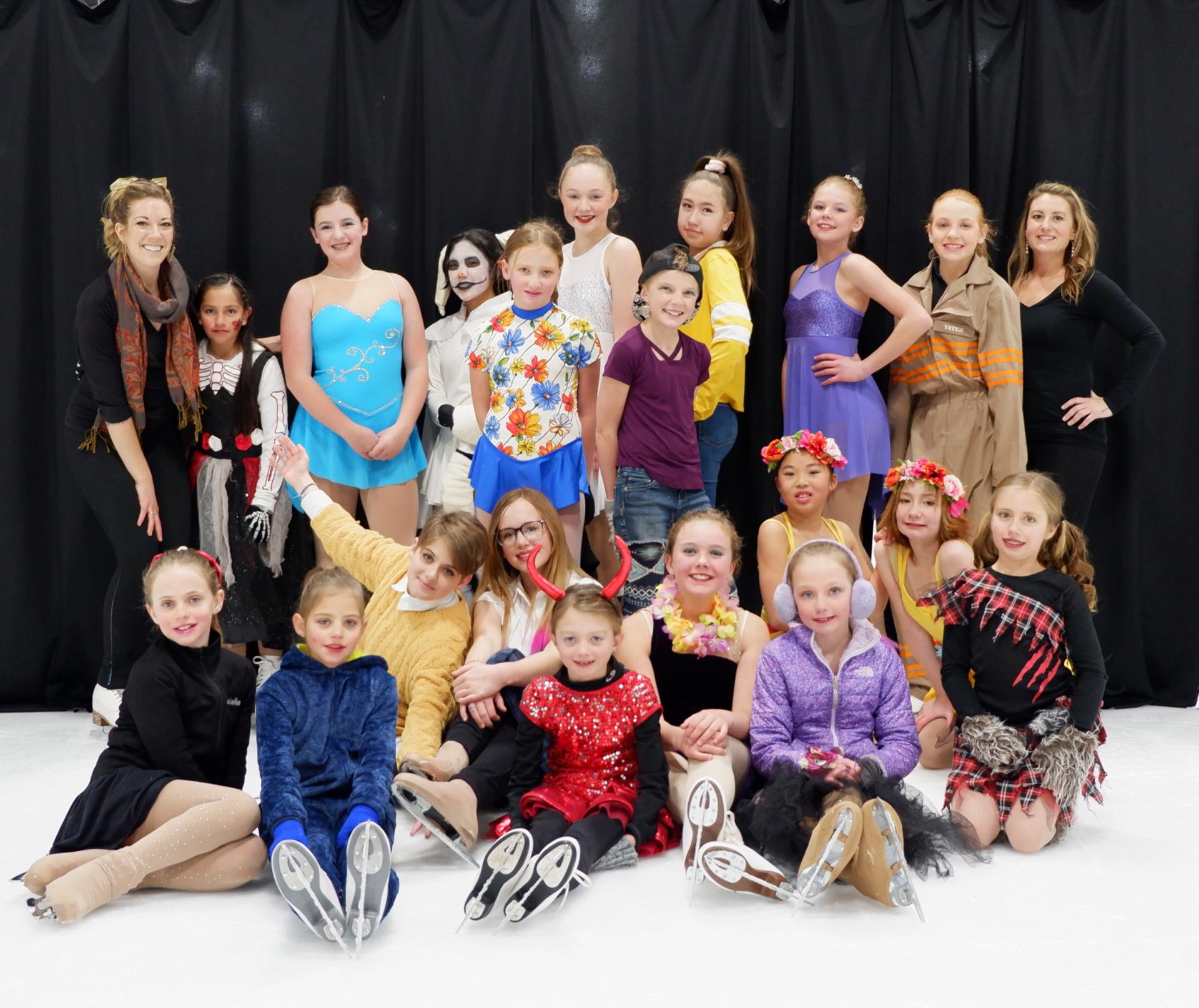 Group of ice skaters in costume