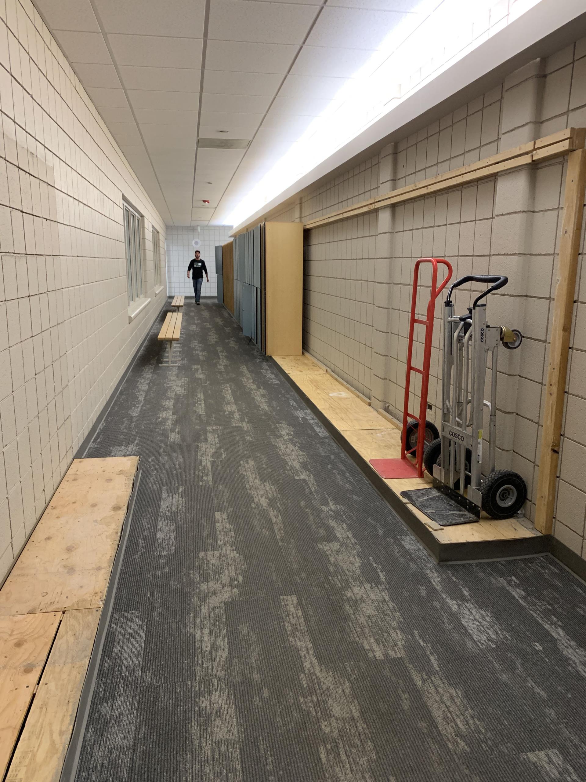 Rec Center old hallway lockers removed